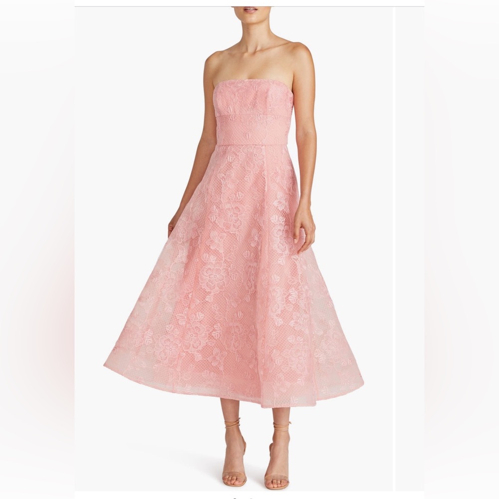 Monique Lhuiller Louisa Lace Strapless ALine Cocktail Dress- Sz 4